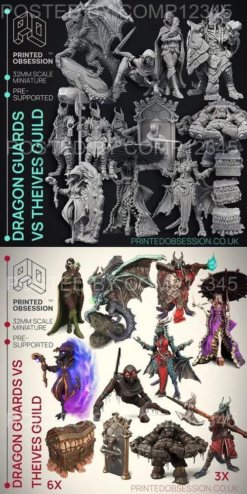 Printed Obsession - Dragon Guard Vs Theives Guild July 2023 3D Print