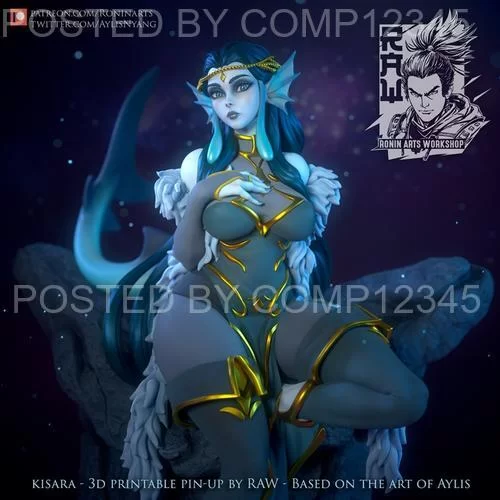 3D Print Model - Kisara The Siren NSFW Version Pin-Up