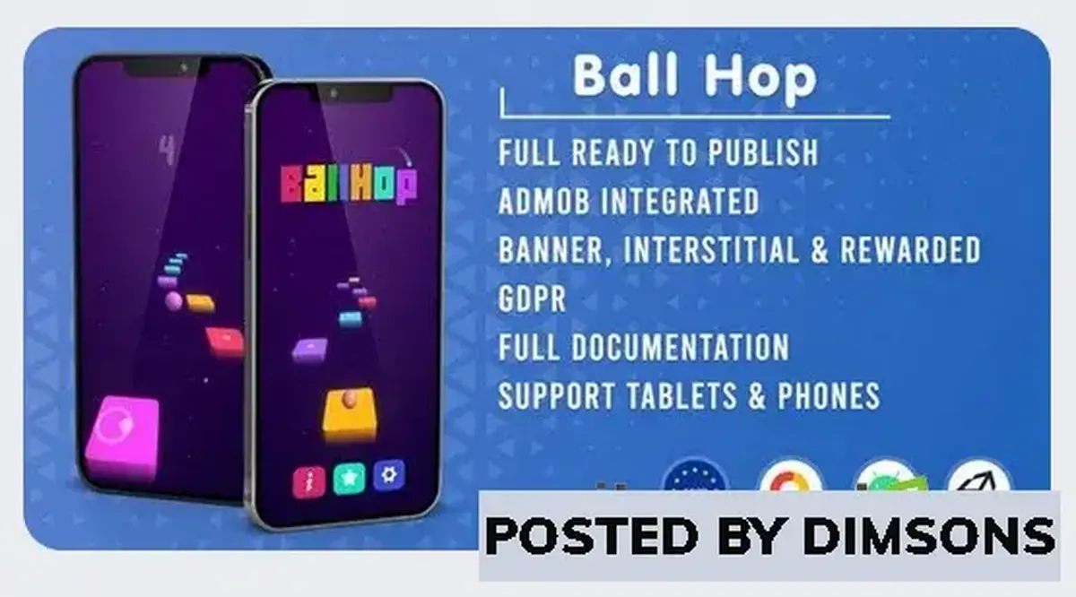 Unity Templates Ball Hop (Unity Game + Admob + GDPR) v1.0