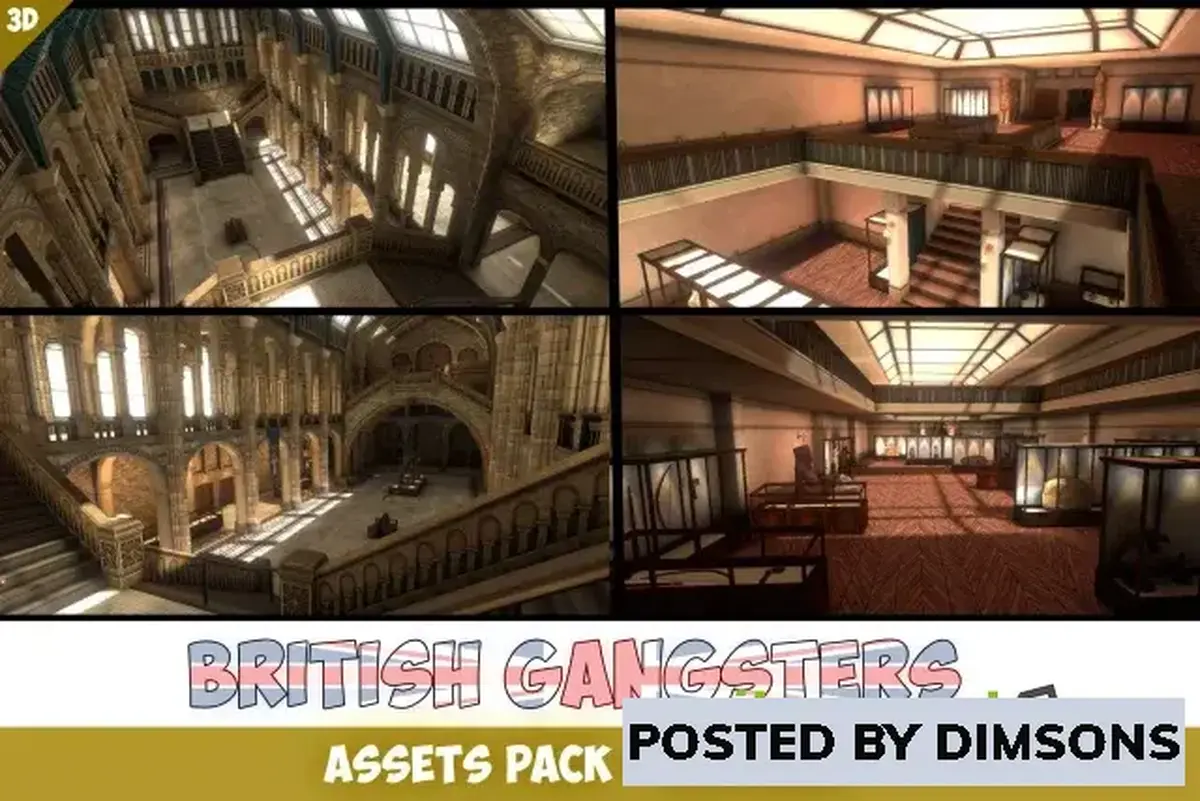 Unity 3D-Models British Gangsters Pack - Museum v1.0