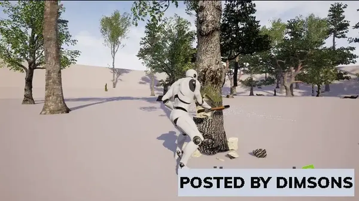 Unreal Engine Blueprints Chaos based Choppable and Interactive Trees V1 v5.0-5.1