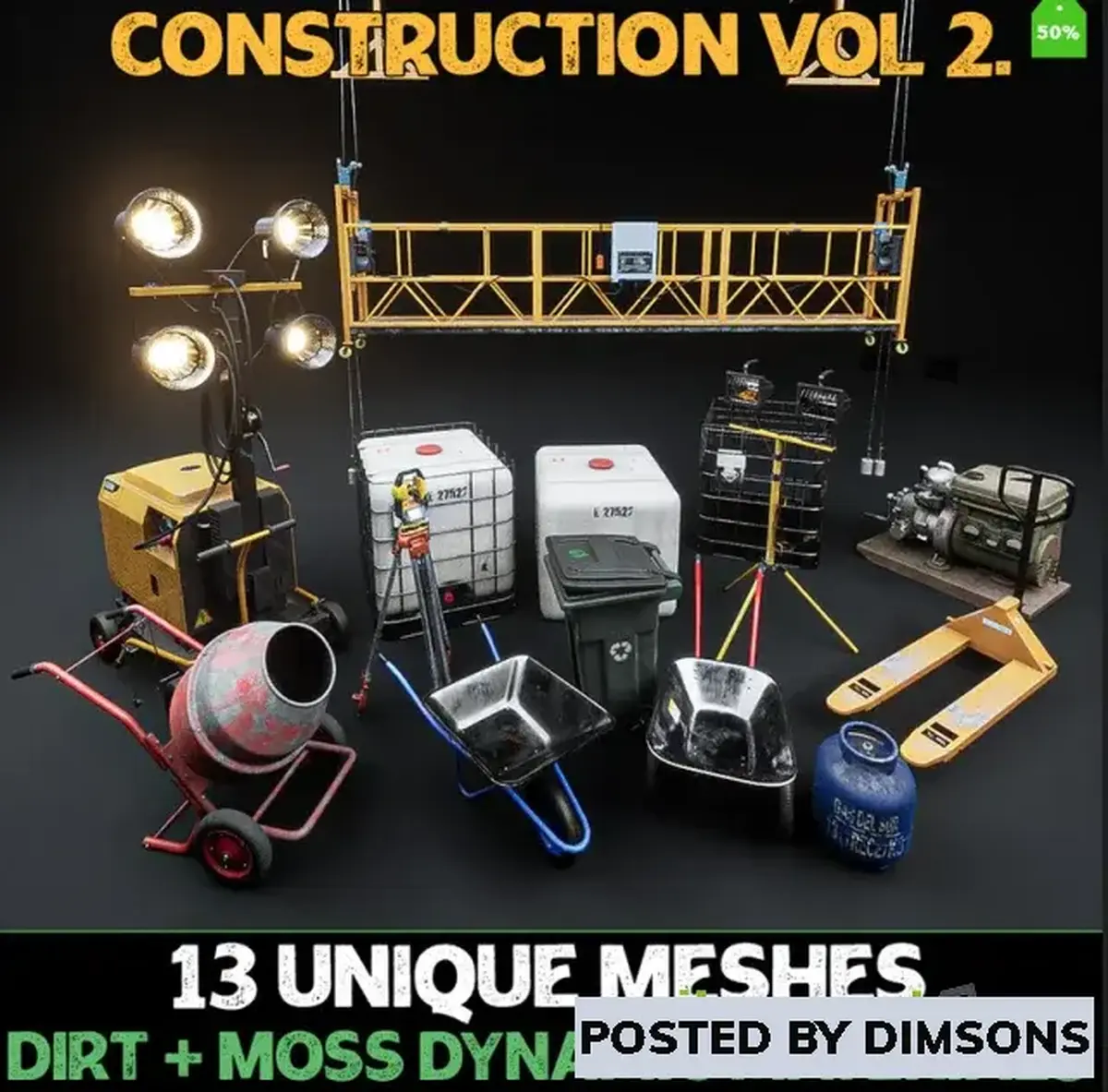 Unreal Engine Props Construction Props - Vol 2 v5.1