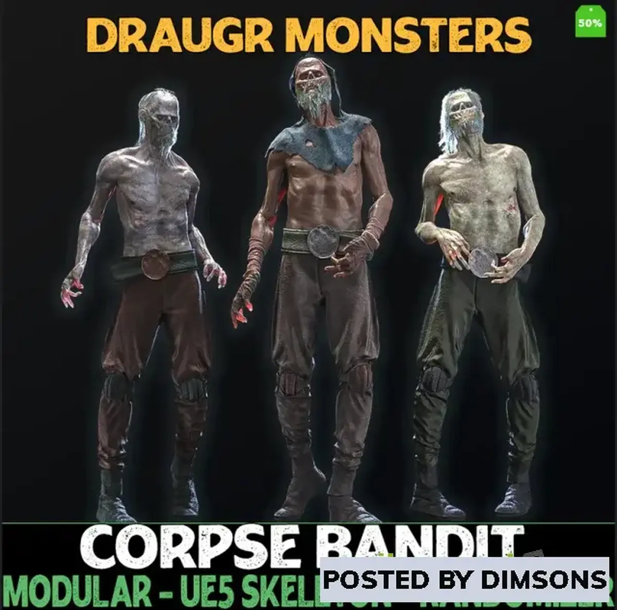 Unreal Engine Characters Corpse Bandit - Draugrs - Fantasy Collection v5.1