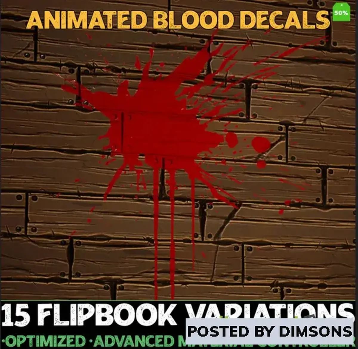 Unreal Engine 2D Assets Effects - Stylized Animated Blood Decals v4.19+