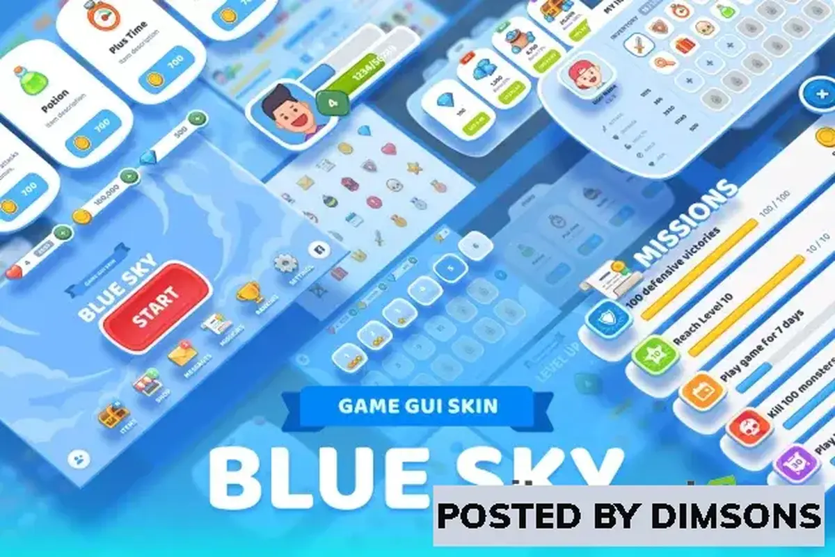 Unity 2D GUI Kit - BlueSky v1.0