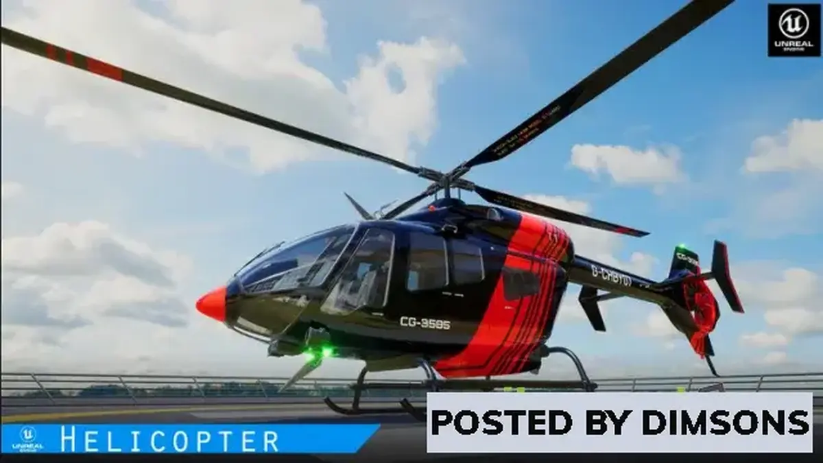 Unreal Engine Blueprints Photorealistic Helicopter v5.2