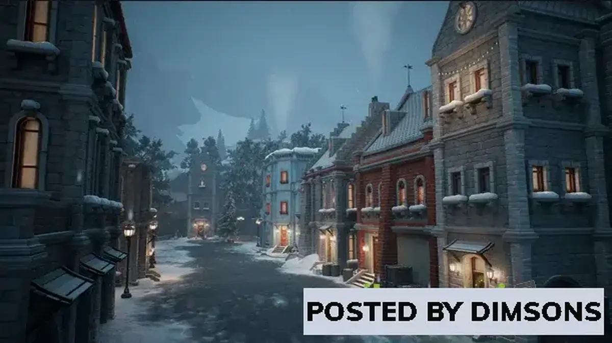 Unreal Engine Environments Stylized winter city environment v5.1-5.2