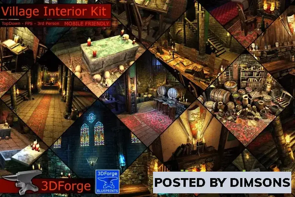 Unity 3D-Models Village Interiors Kit v1.9.8