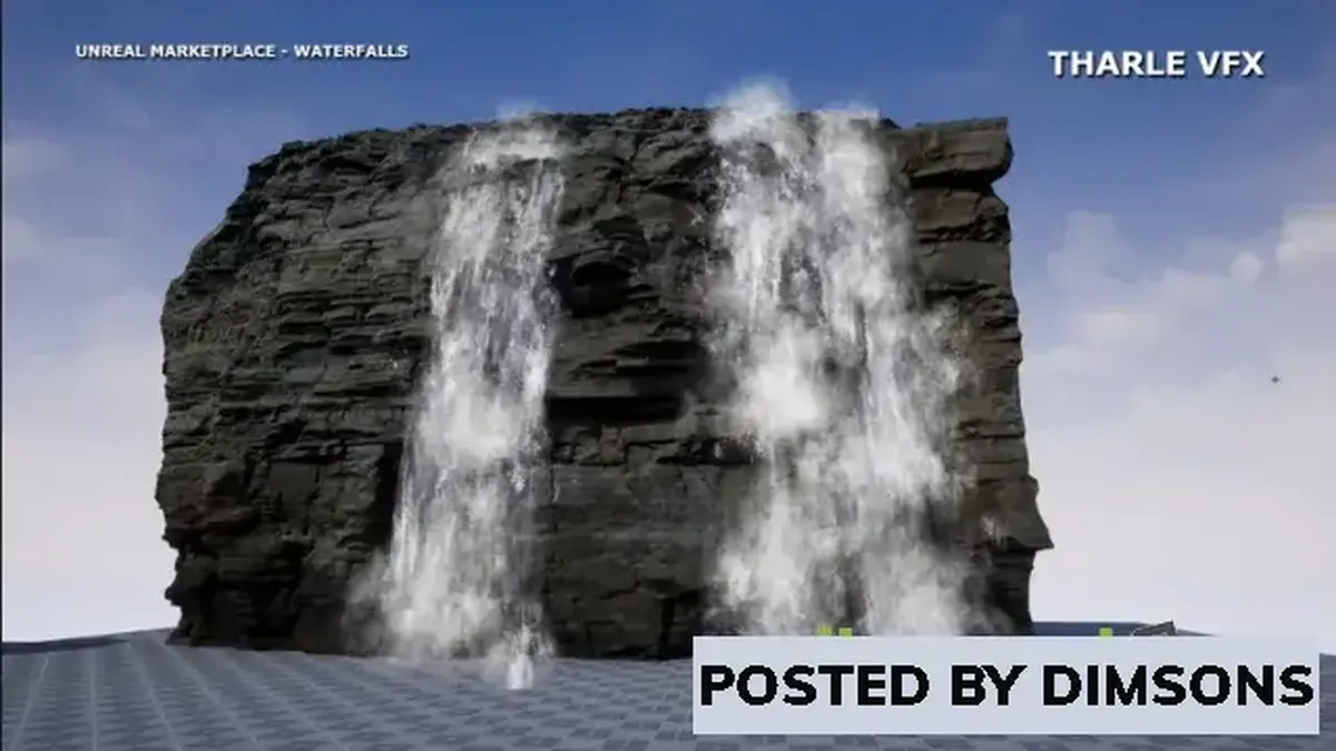 Unreal Engine Visual FX Waterfalls v4.16-4.27, 5.0-5.2