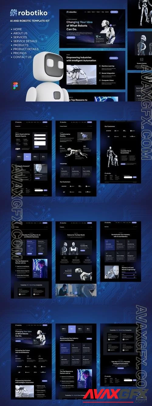 Robotiko - Robotic and AI Website Figma Template C6N4E6J [FIGMA]