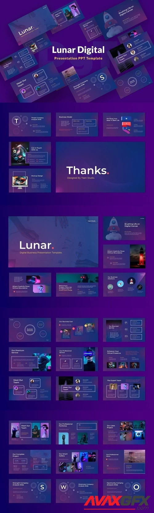 Lunar - Digital Business PowerPoint Template