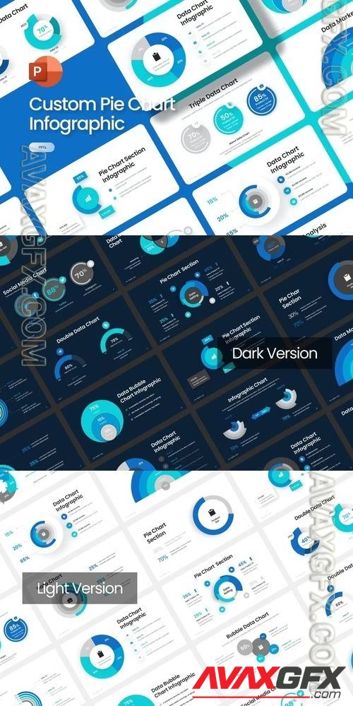 Custom Pie Chart Infographic PowerPoint Template [PPTX]