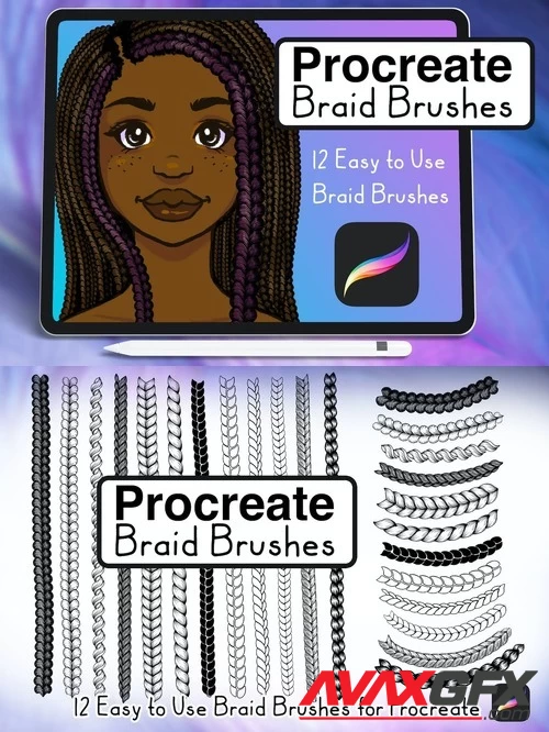 Braid Hair Brushes for Procreate (Easy Braids)