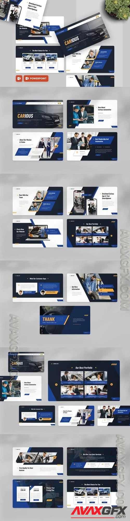 Carious - Automotive PowerPoint, Keynote and Google Slides [PPTX]