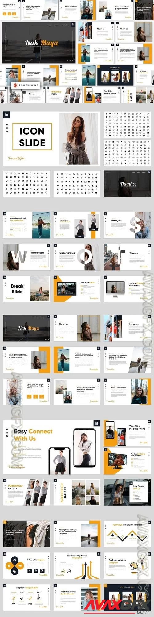 Nak Maya - Fashion Agency Powerpoint Template WRXFJMJ  [PPTX]