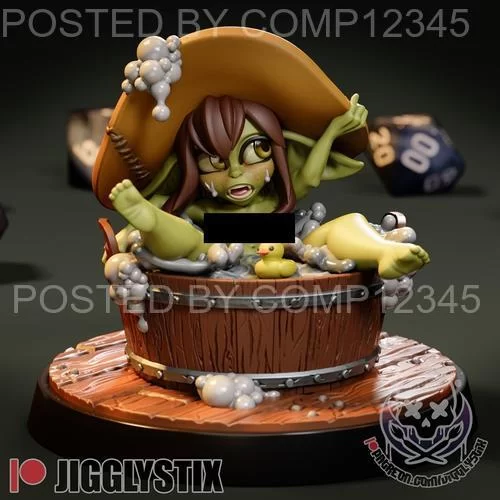 Jigglystix - Bath Time Goblin Girl 3D Print