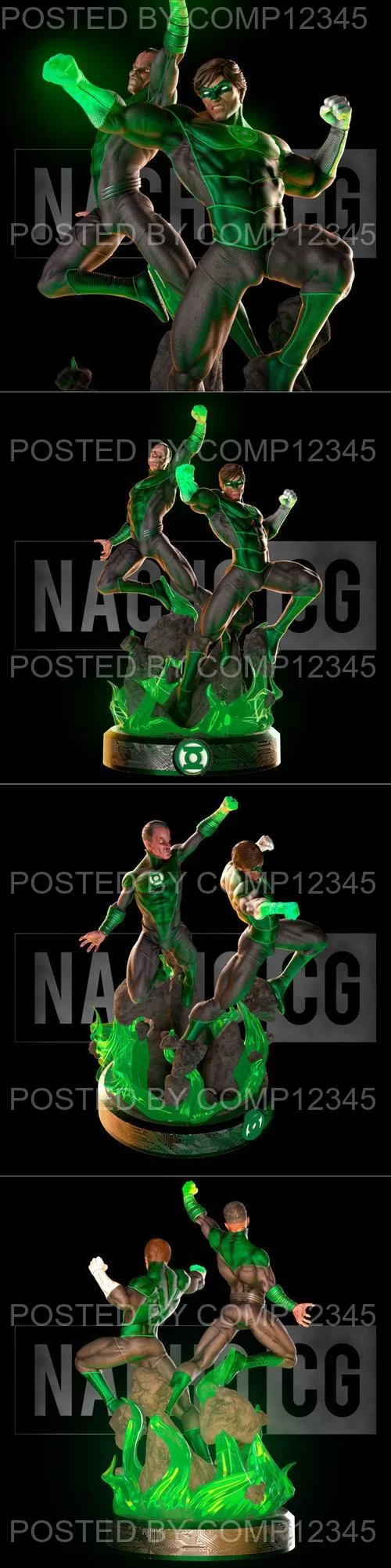 3D Print Model - Fan Art Green Lantern Corps - Diorama