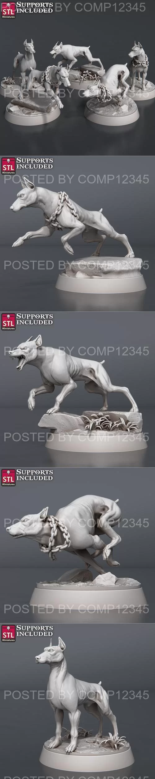STL Miniatures - Wild Dogs Set August 2023 3D Print