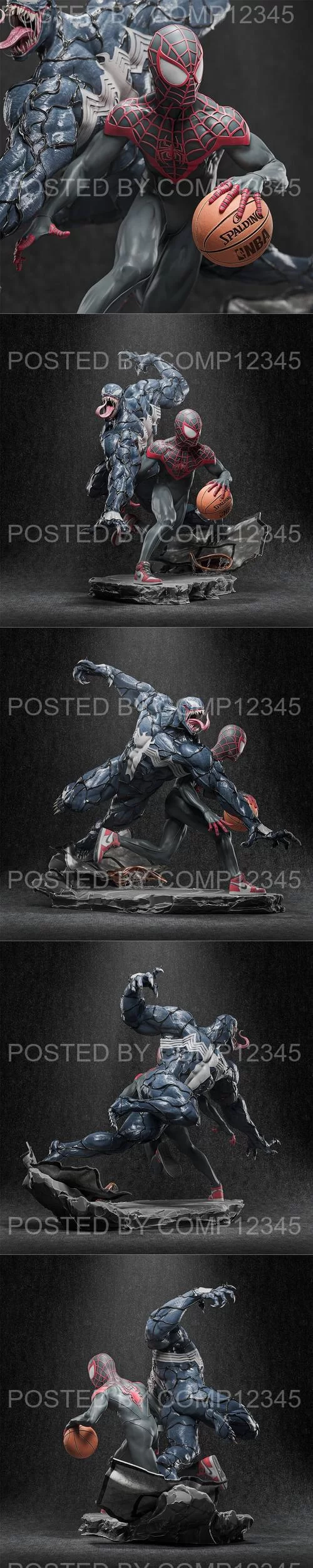 3D Print Model - Ca 3d Studios - Spiderman (Miles Morales) Versus Venom