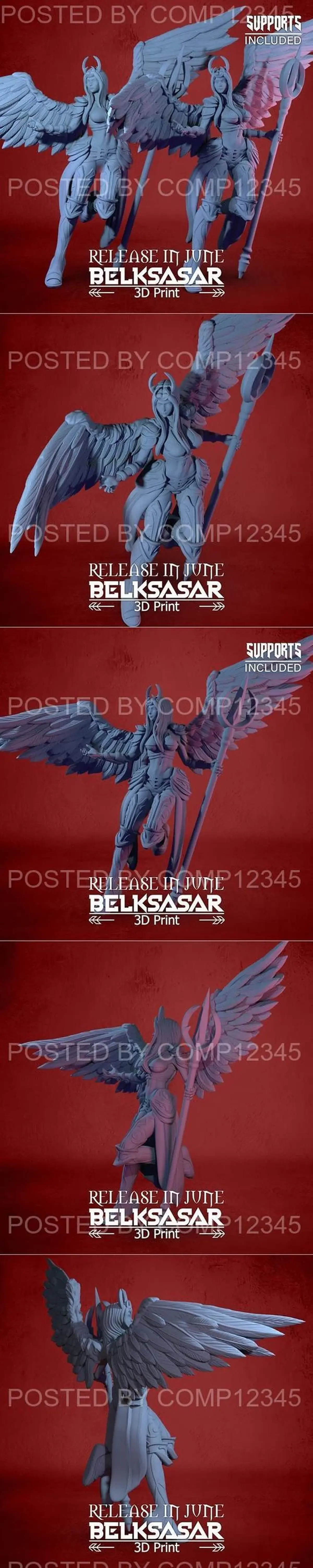 3D Print Model - Belksasar - Sindriel the Seductive Angel Normal and Nude 3D Print