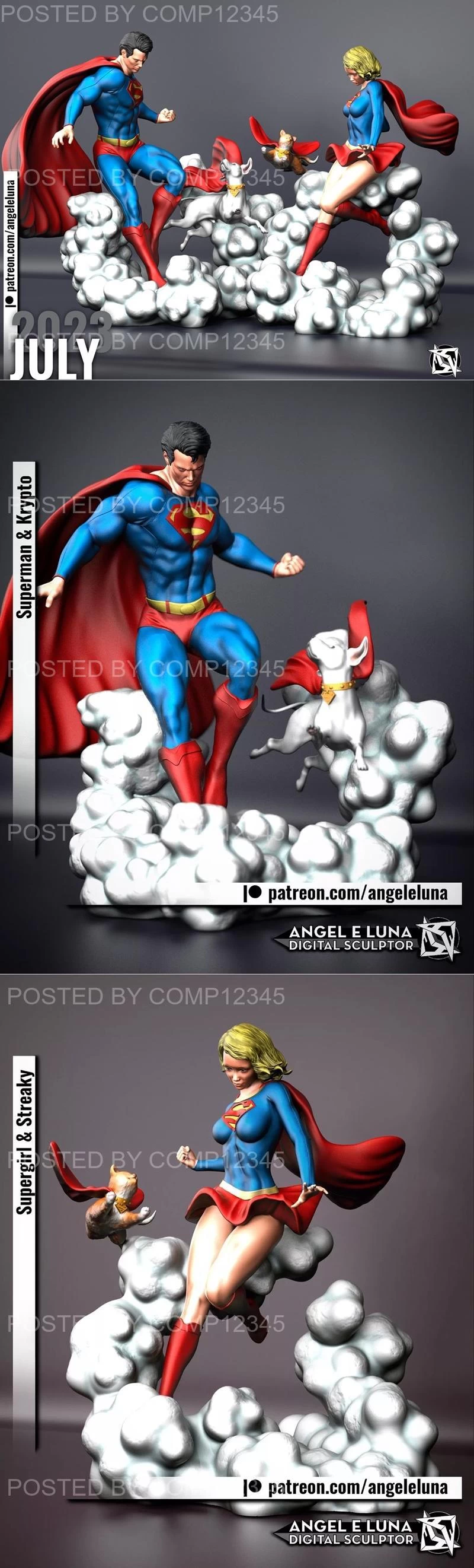 3D Print Model - Angel e luna - Superman And Supergirl
