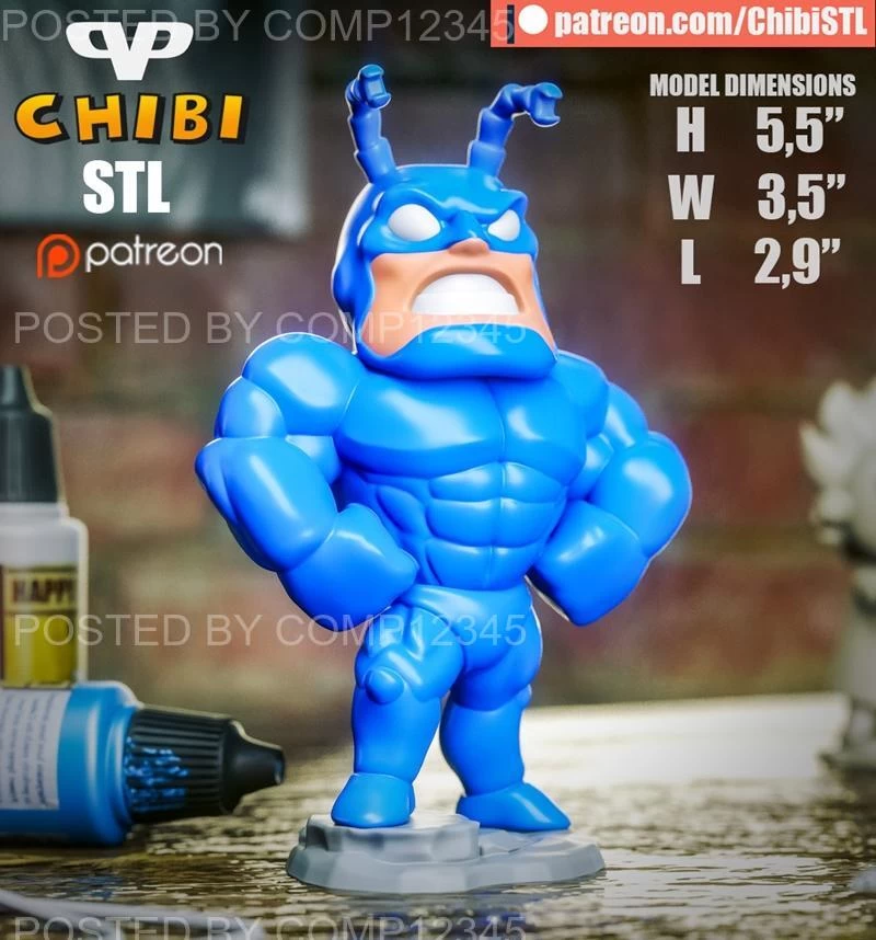 The Tick Chibi 3D Print