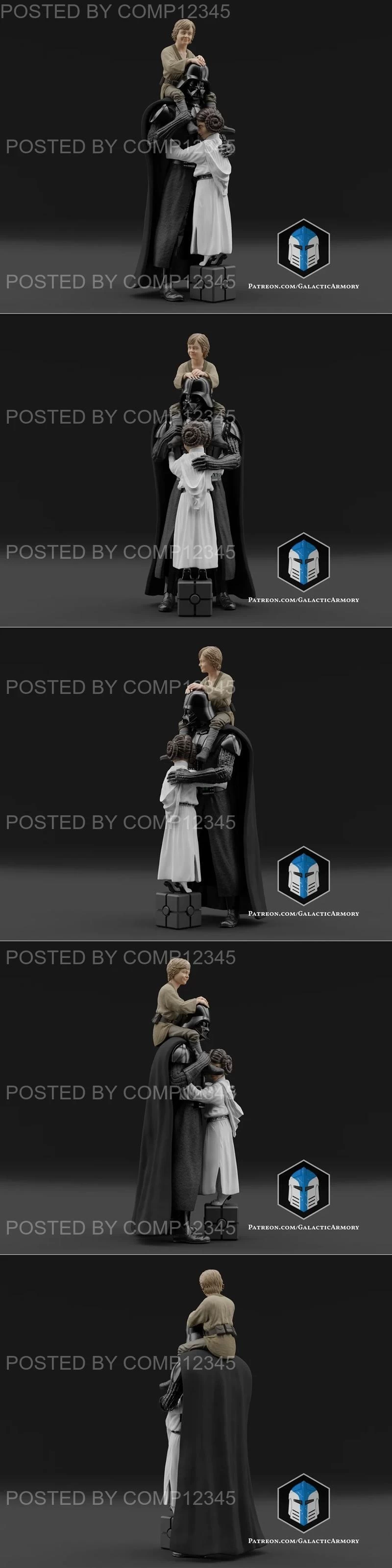 Darth Vader - Fatherhood - Luke and Leia 3D Print