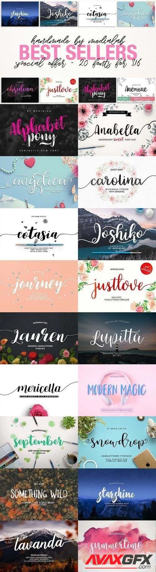 20 BESTSELLERS FONTS BUNDLE