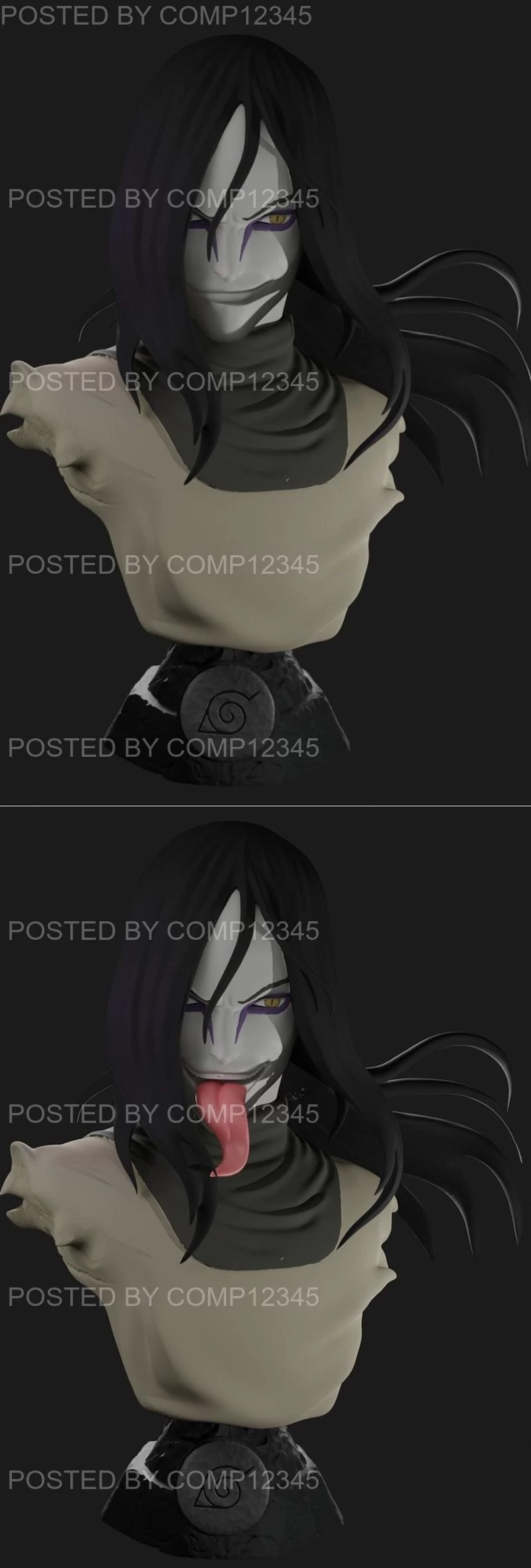 Orochimaru with alternative Head Bust 3D Print