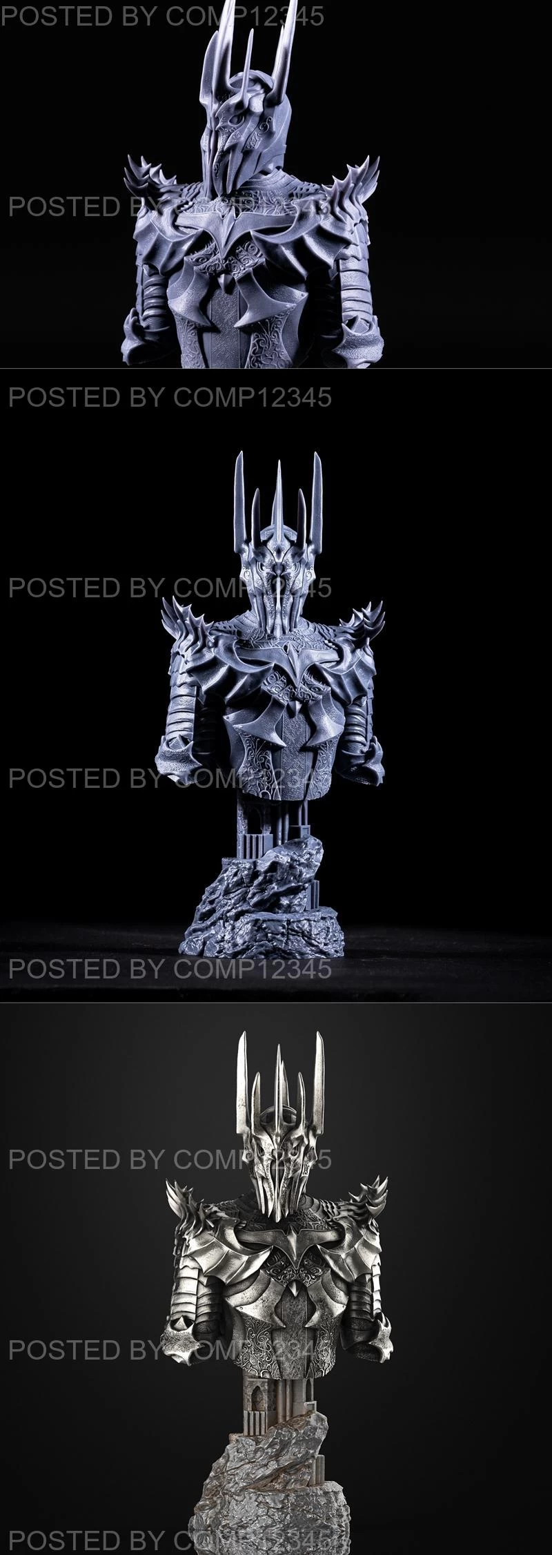 Sauron Bust 3D Print