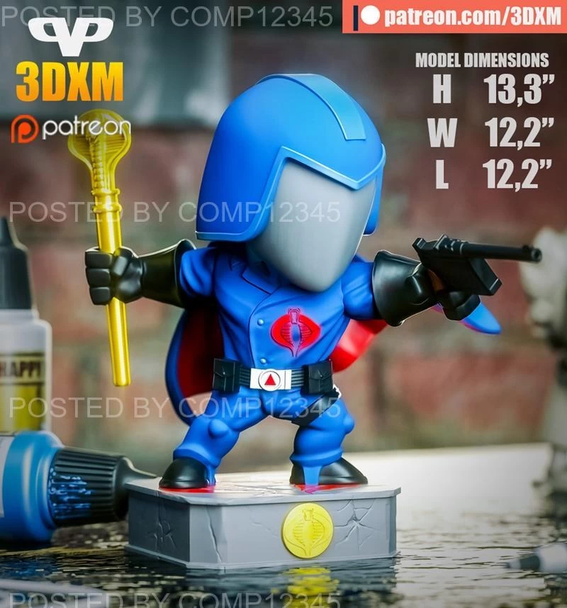 Cobra Commander Chibi 3D Print