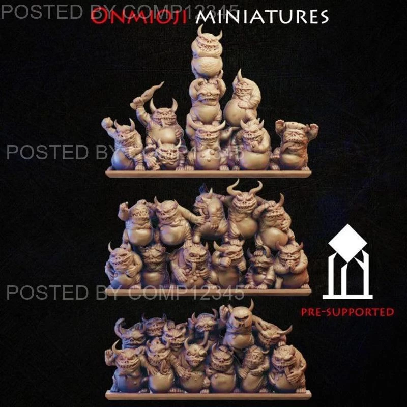 Onmioji Miniatures - Fat Imps (Nurglings) 3D Print