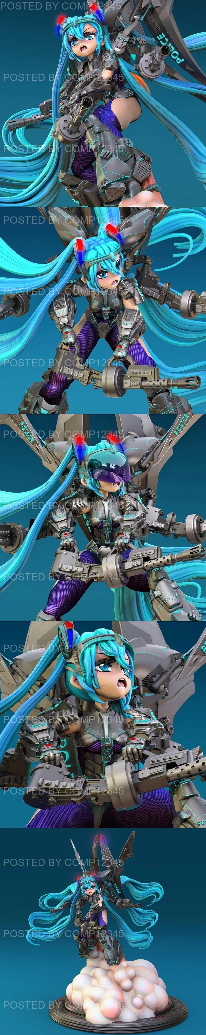 Miku Hatsune Police 3D Print