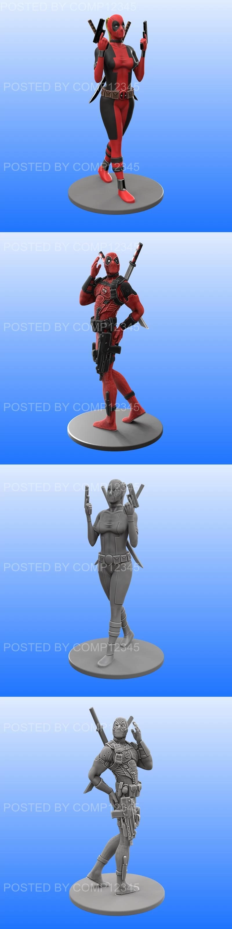 Lady Deadpool and Sexy Deadpool 3D Print