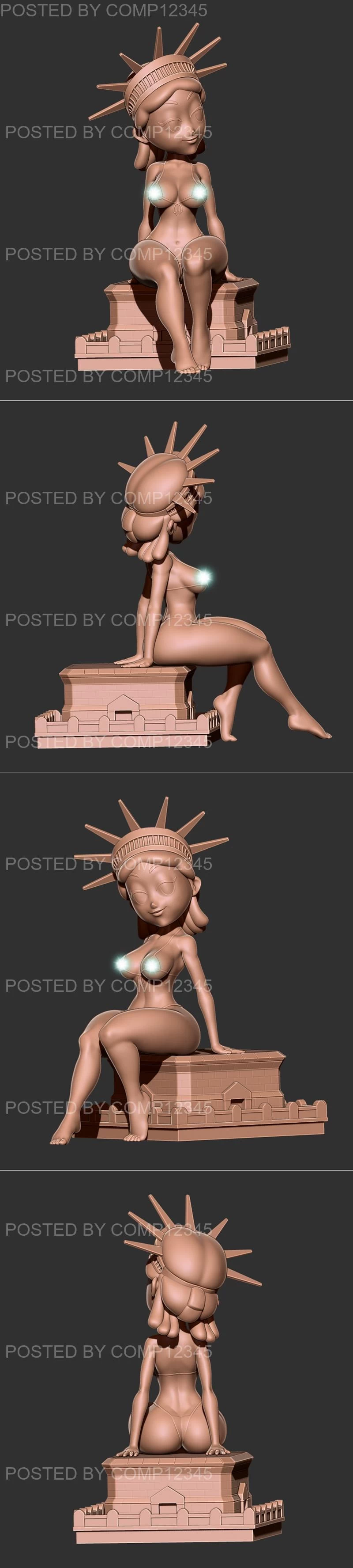 Sexy Statue Of Liberty – pose 2 3D Print