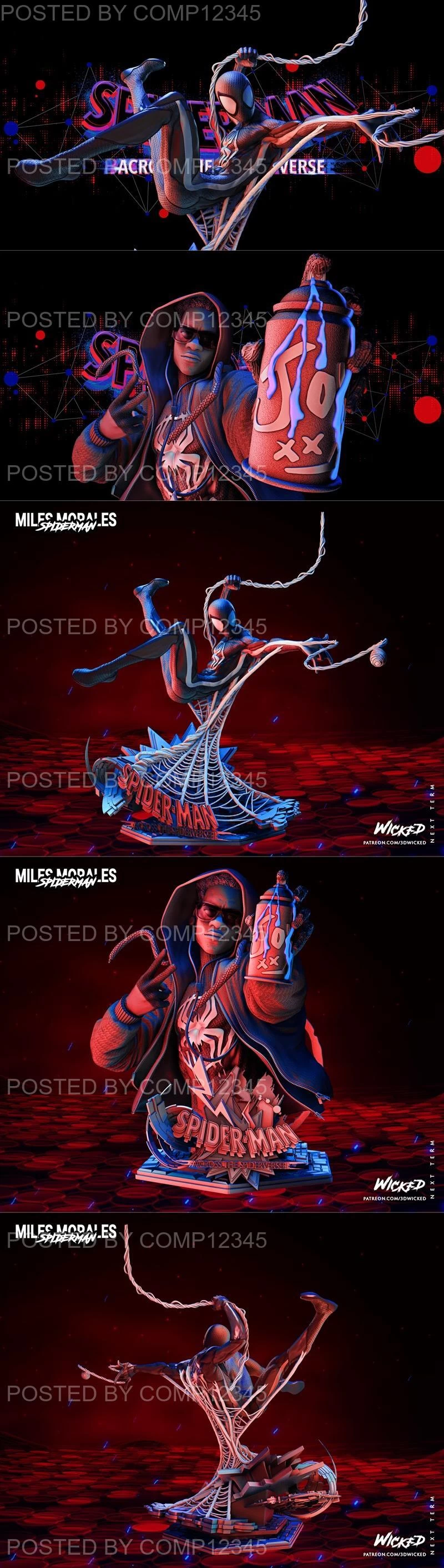 WICKED - Miles Morales Sculpture and Bust 3D Print