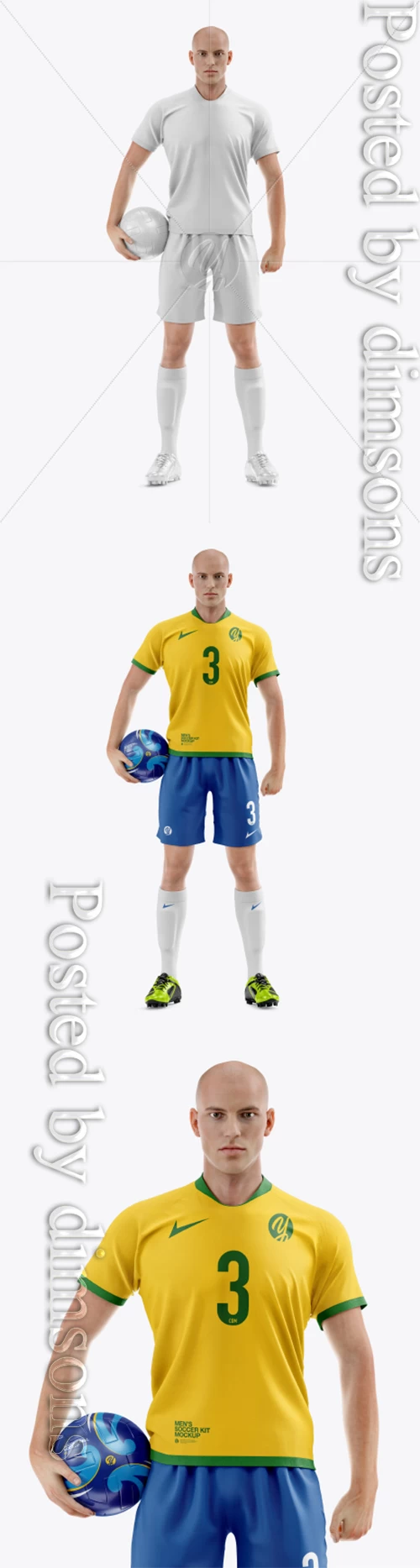 Soccer Player with Ball Mockup 41187 Layered TIF