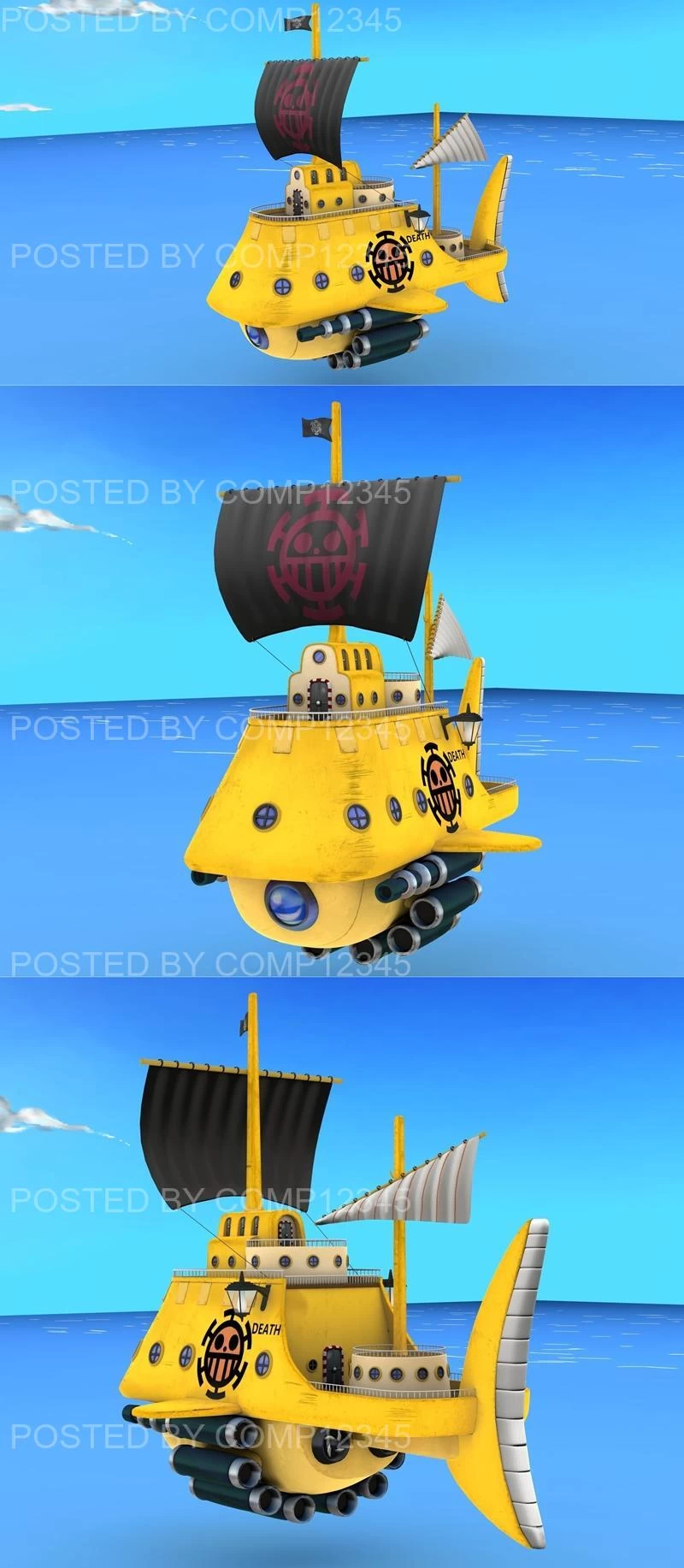 Heart Pirates Polar Tang ship 3D Print