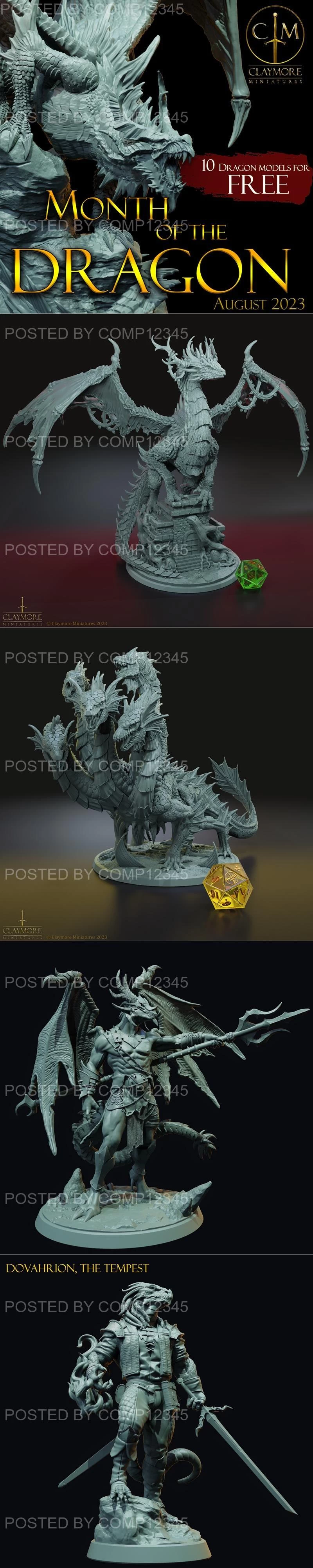 Claymore Miniatures - Month of the Dragon August 2023 3D Print