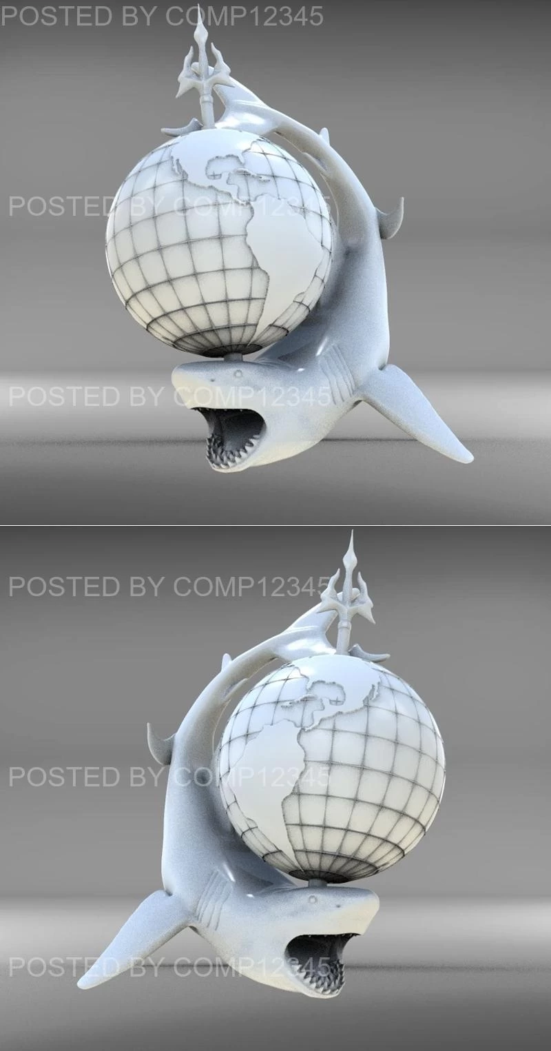 Walades Studio - Shark Globus 3D Print