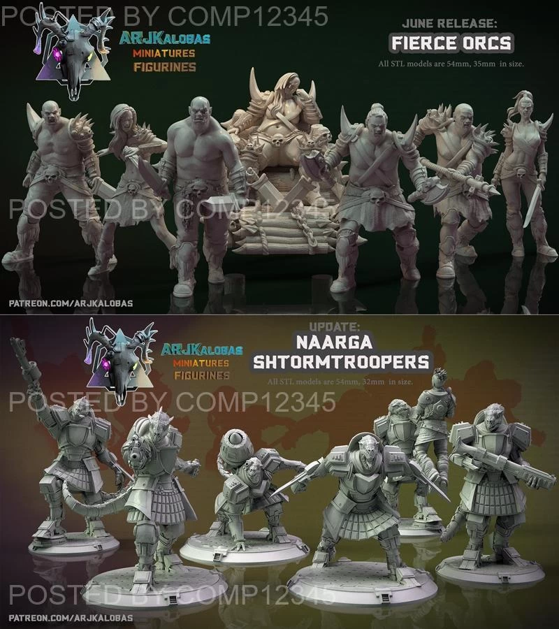 ARJKalobas - Fierce Orcs and Naarga Set 3D Print
