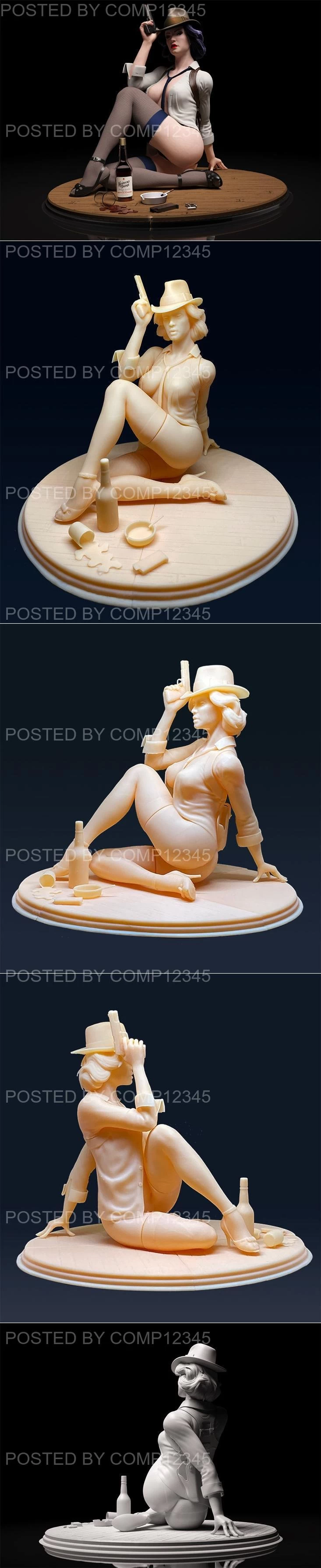 Noir Sitting Pose (Mike) 3D Print
