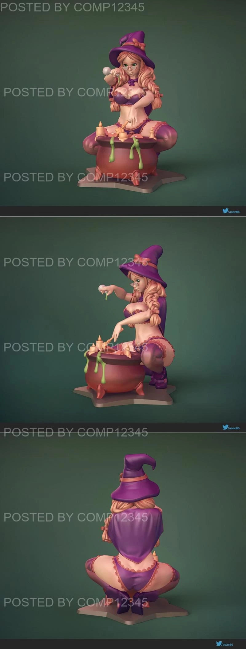 Witch Pin Up 3D Print