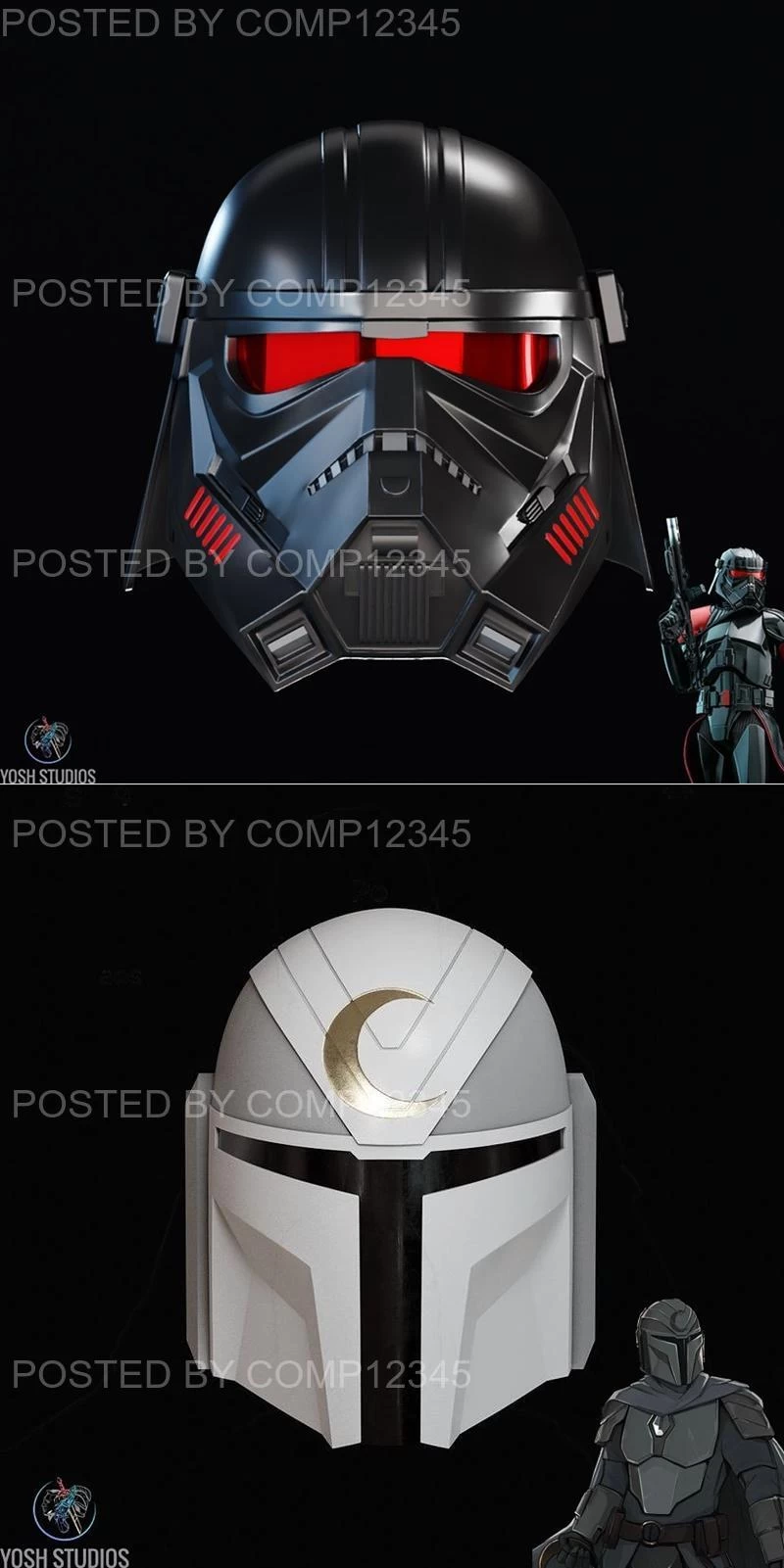 Star Wars - Purge Trooper Phase 2 helmet and Moon Knight Mandalorian helmet 3D Print
