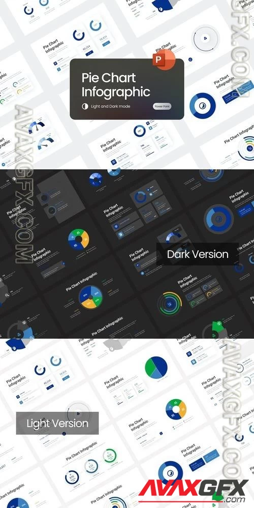 Pie Chart Data Financial PowerPoint Template PPTX