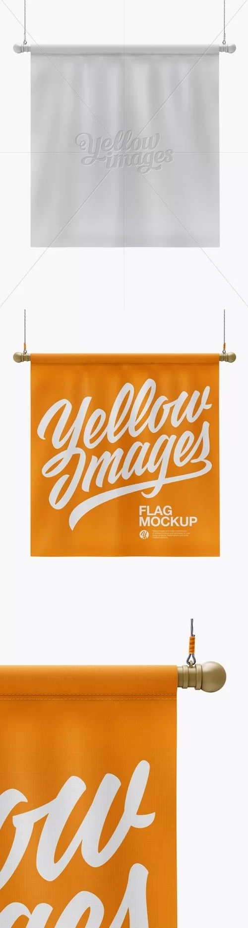 Square Flag Mockup - Front View 18651 TIF