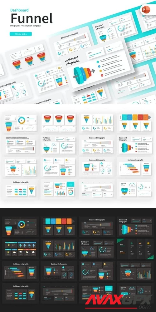 Funnel Dashboard Infographic PowerPoint Template