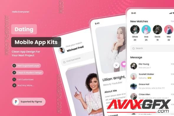 Dating - Mobile App UI Kits H48EZFT