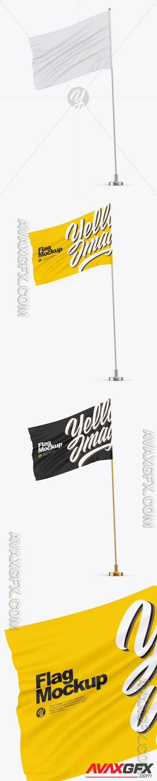Matte Flag w/ Metallic Pole Mockup 56473