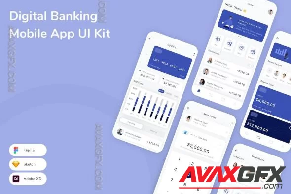 Digital Banking Mobile App UI Kit 5JF53L9 [FIGMA]